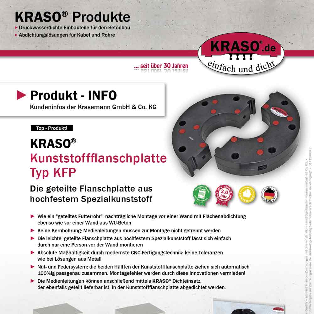 Produkt-INFO "Kunststoffflanschplatte Typ KFP"
